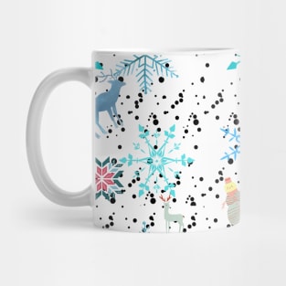 Blue Snow Pattern Mug